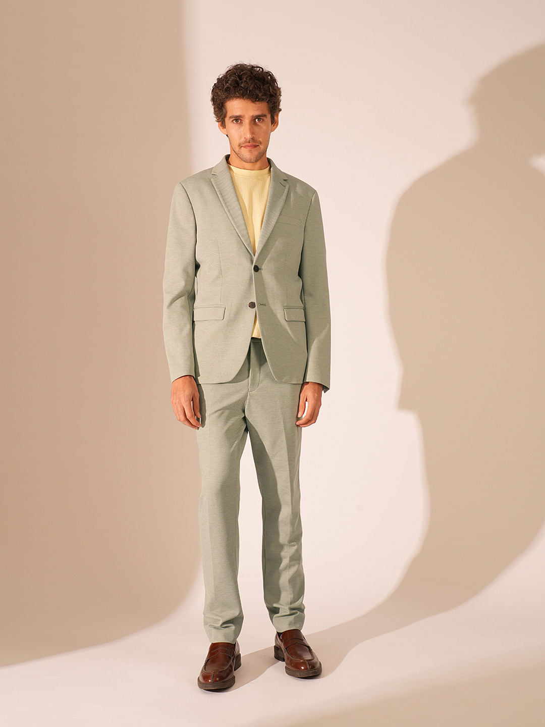 Light Green Suit-Set Tailored Blazer