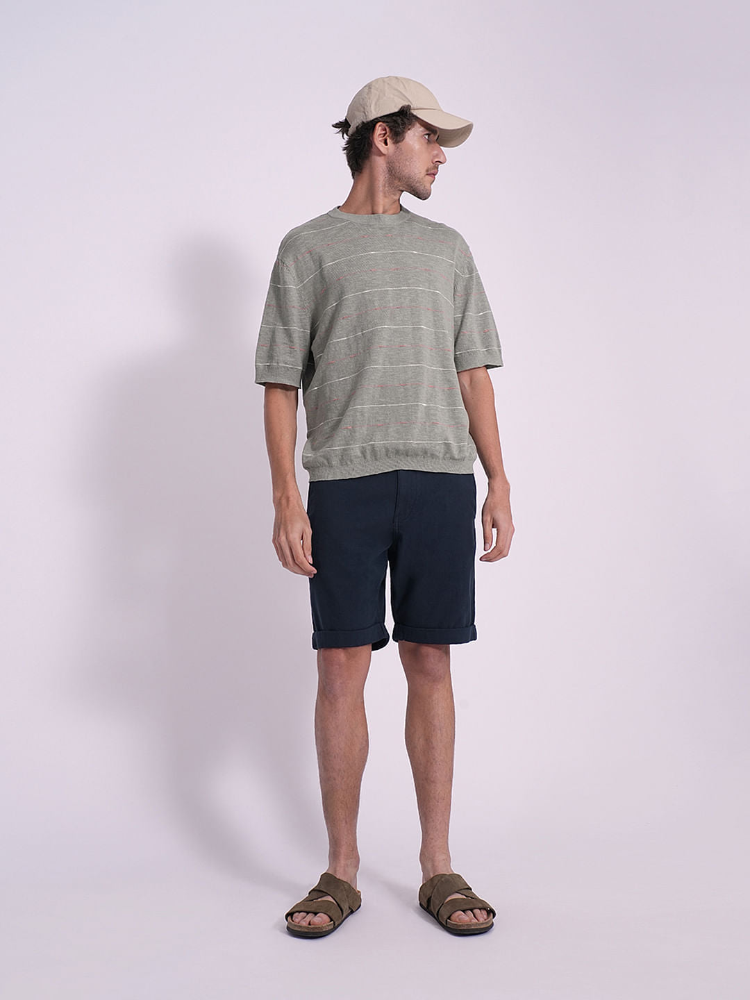 Dark Blue Mid Rise Shorts