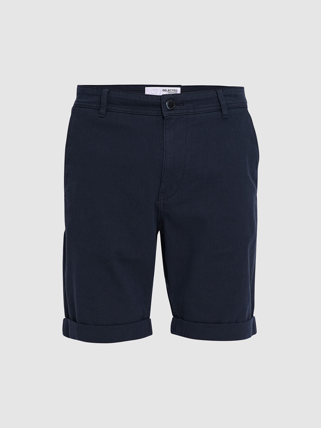 Dark Blue Mid Rise Shorts