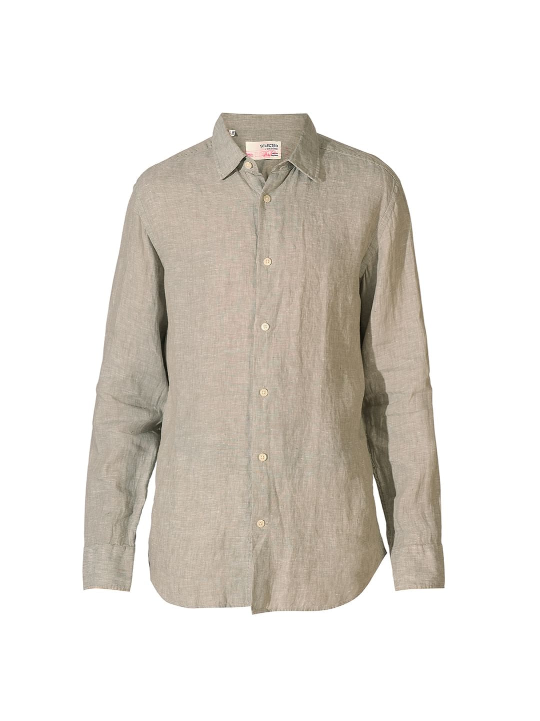 Green Linen Full Sleeves Shirt