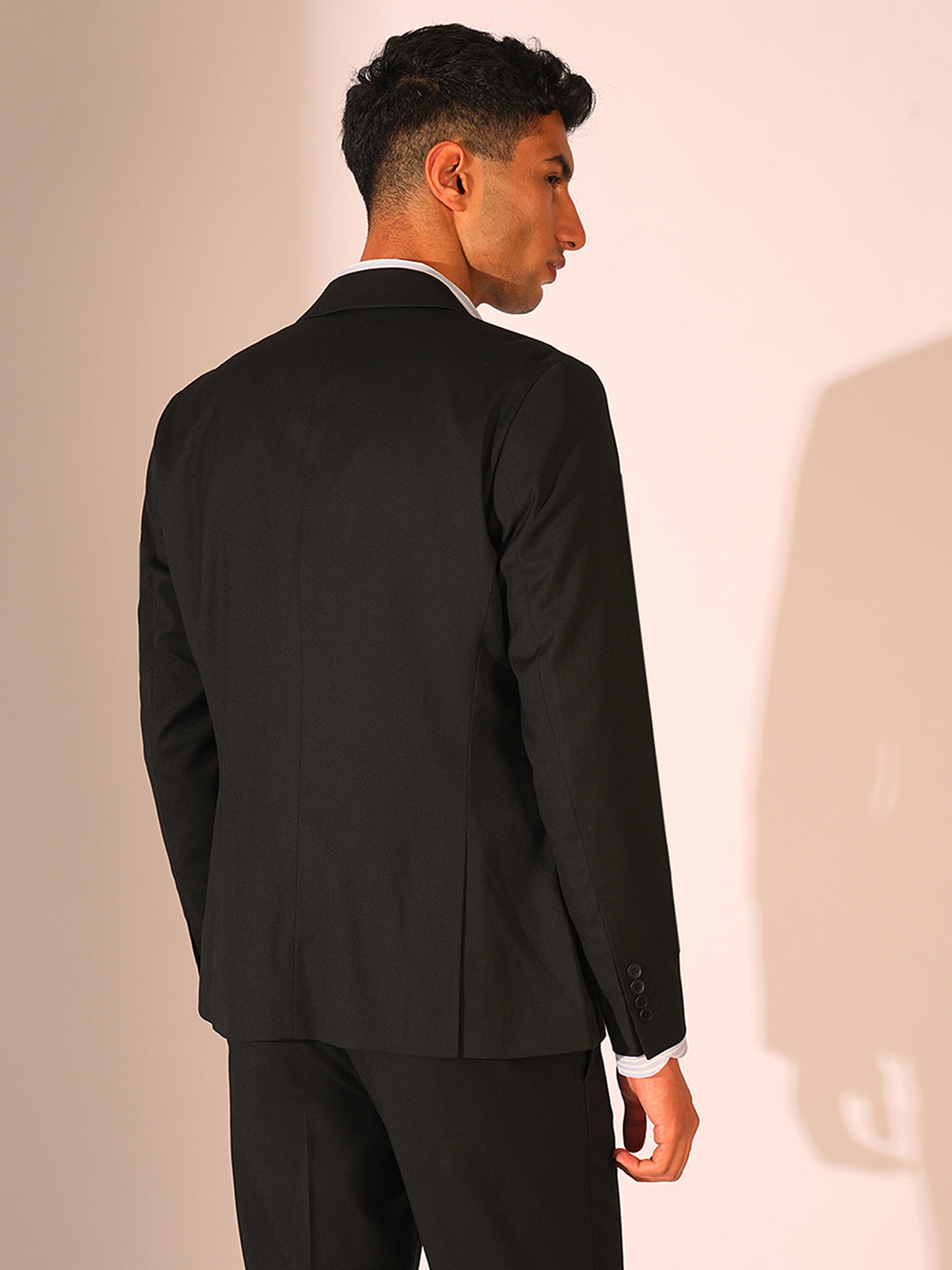 Black Structured Slim Fit Blazer