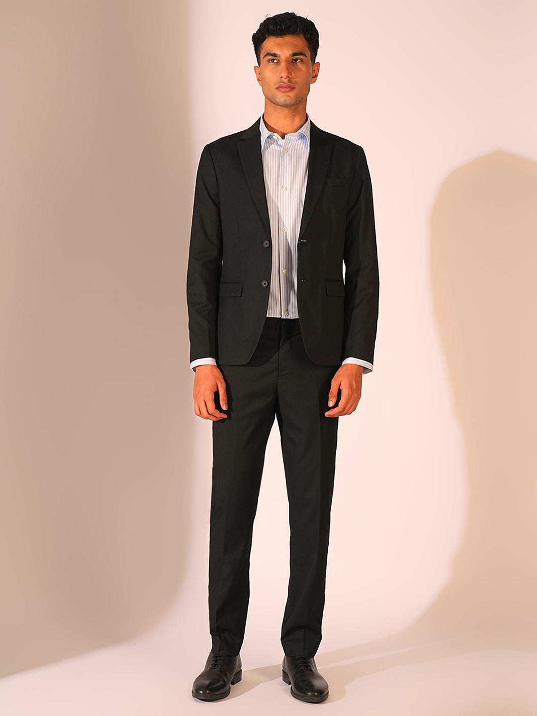 Black Structured Slim Fit Blazer