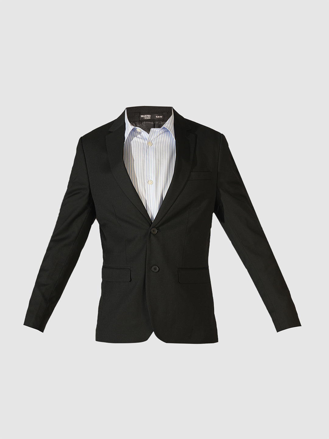 Black Structured Slim Fit Blazer