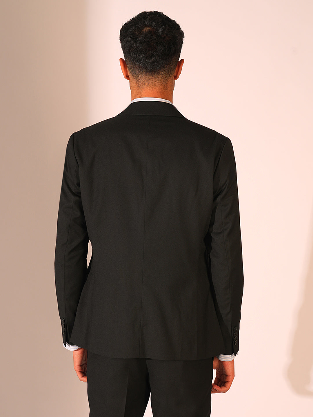 Black Structured Slim Fit Blazer