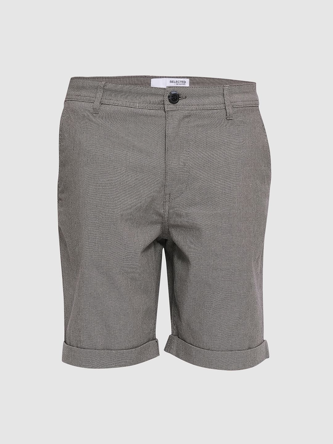 Grey Organic Cotton Slim Fit Shorts