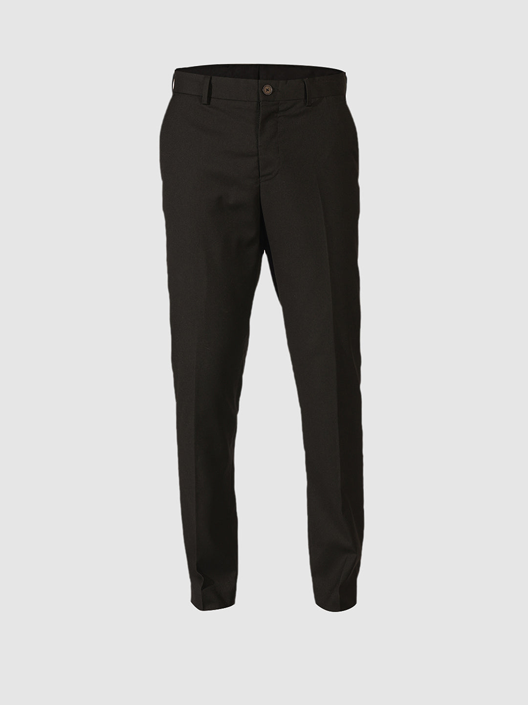Black Structured Slim Fit Trousers