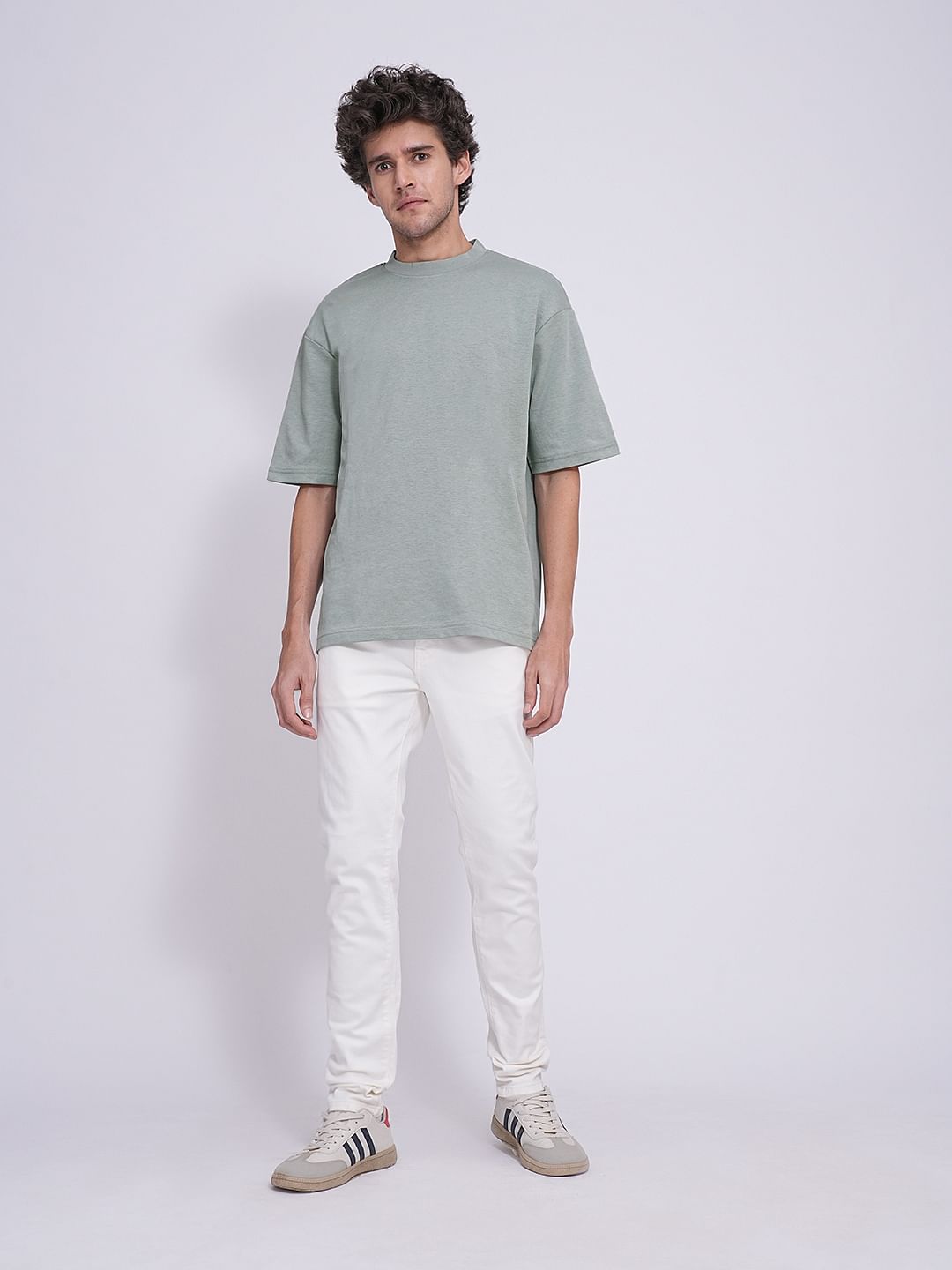 Light Green Organic Cotton Relaxed Fit T-Shirt