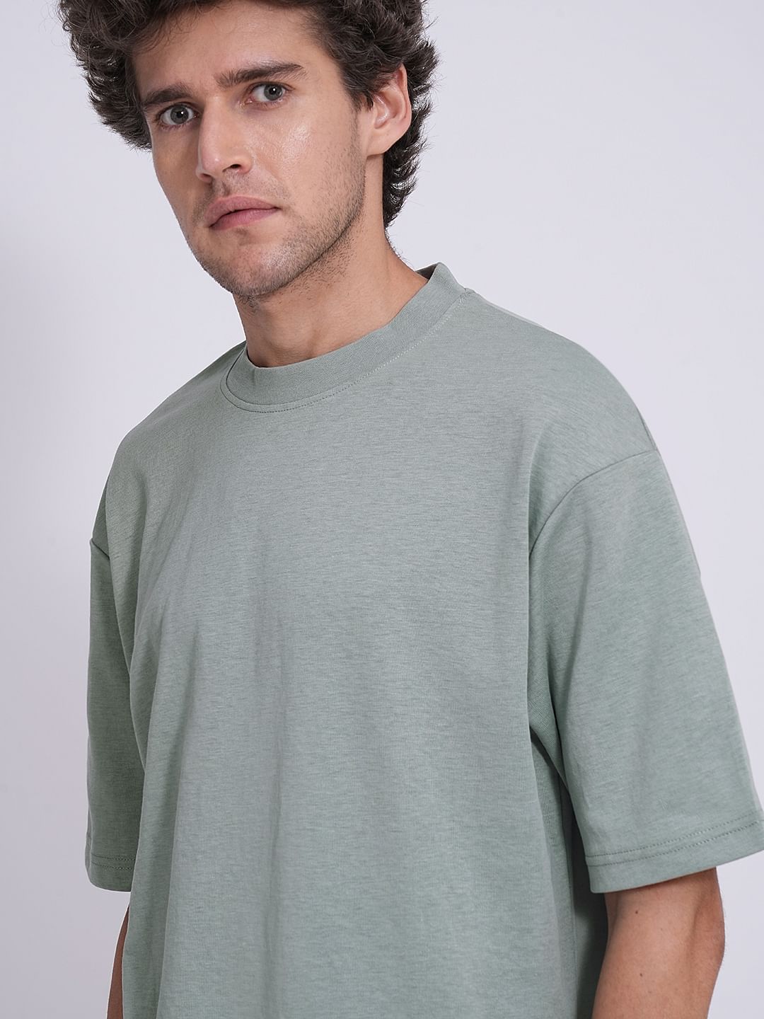 Light Green Organic Cotton Relaxed Fit T-Shirt