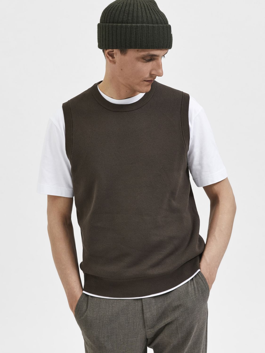 Dark Brown Knit Vest