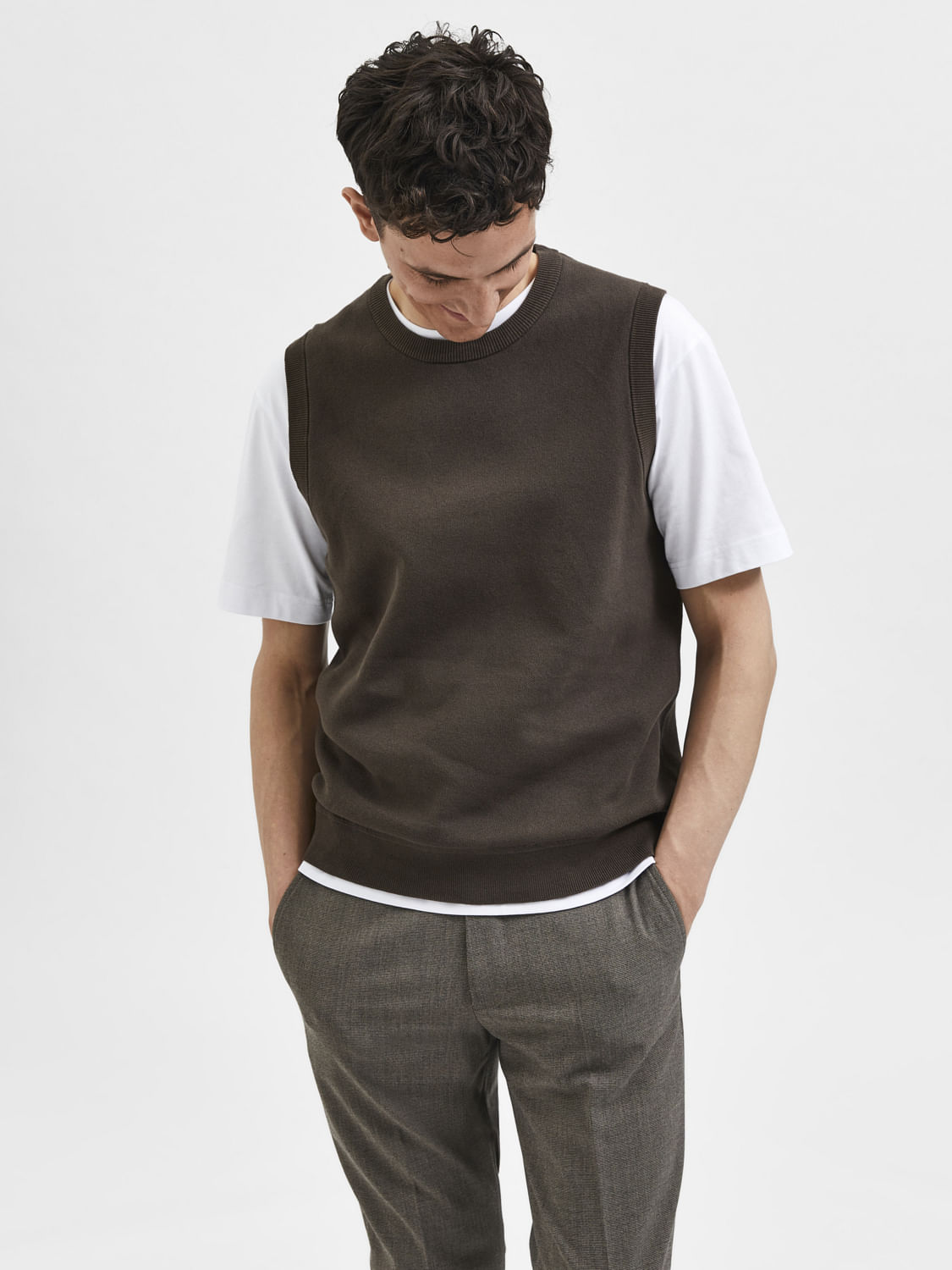 Dark Brown Knit Vest