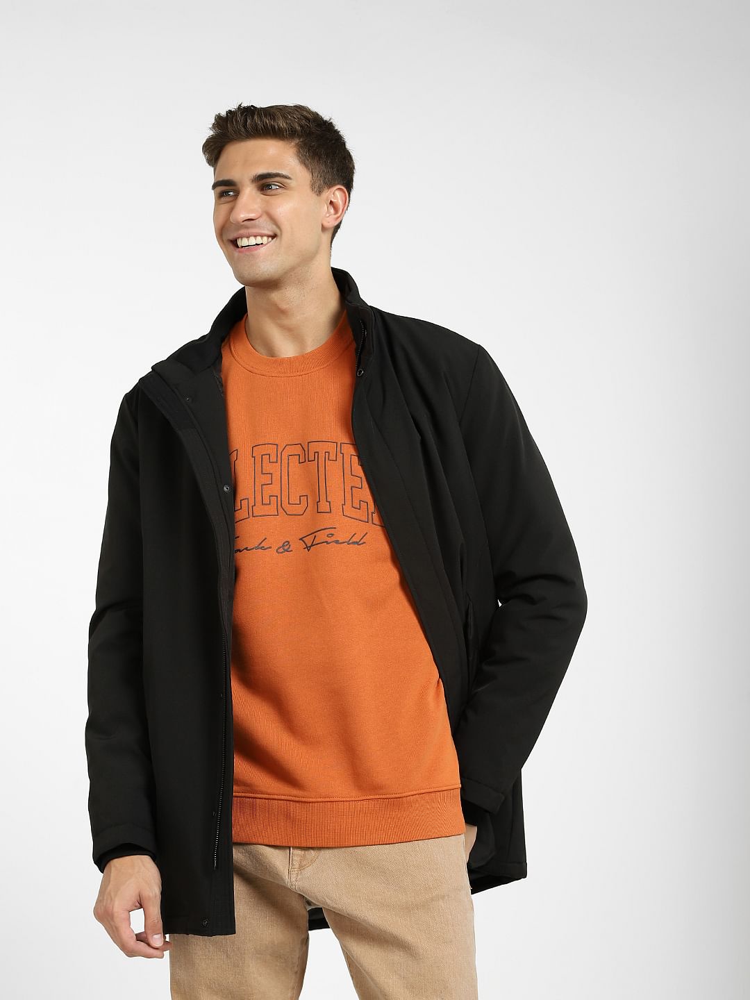 Orange Logo Print Sweatshirt
