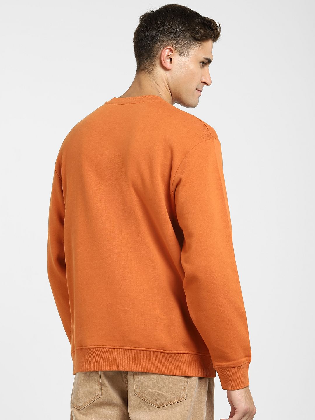 Orange Logo Print Sweatshirt