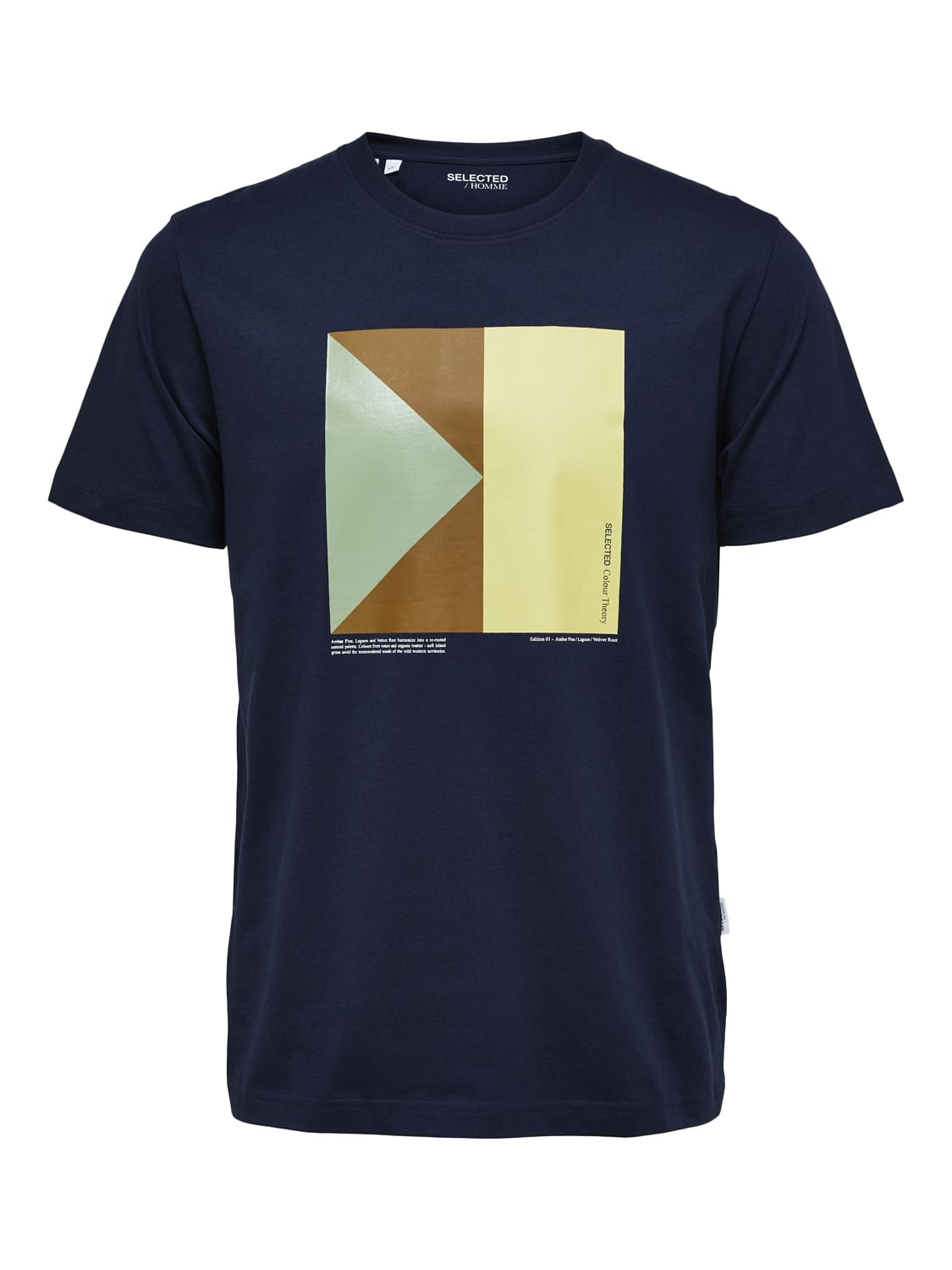 Navy Blue Graphic Print Crew Neck T-Shirt