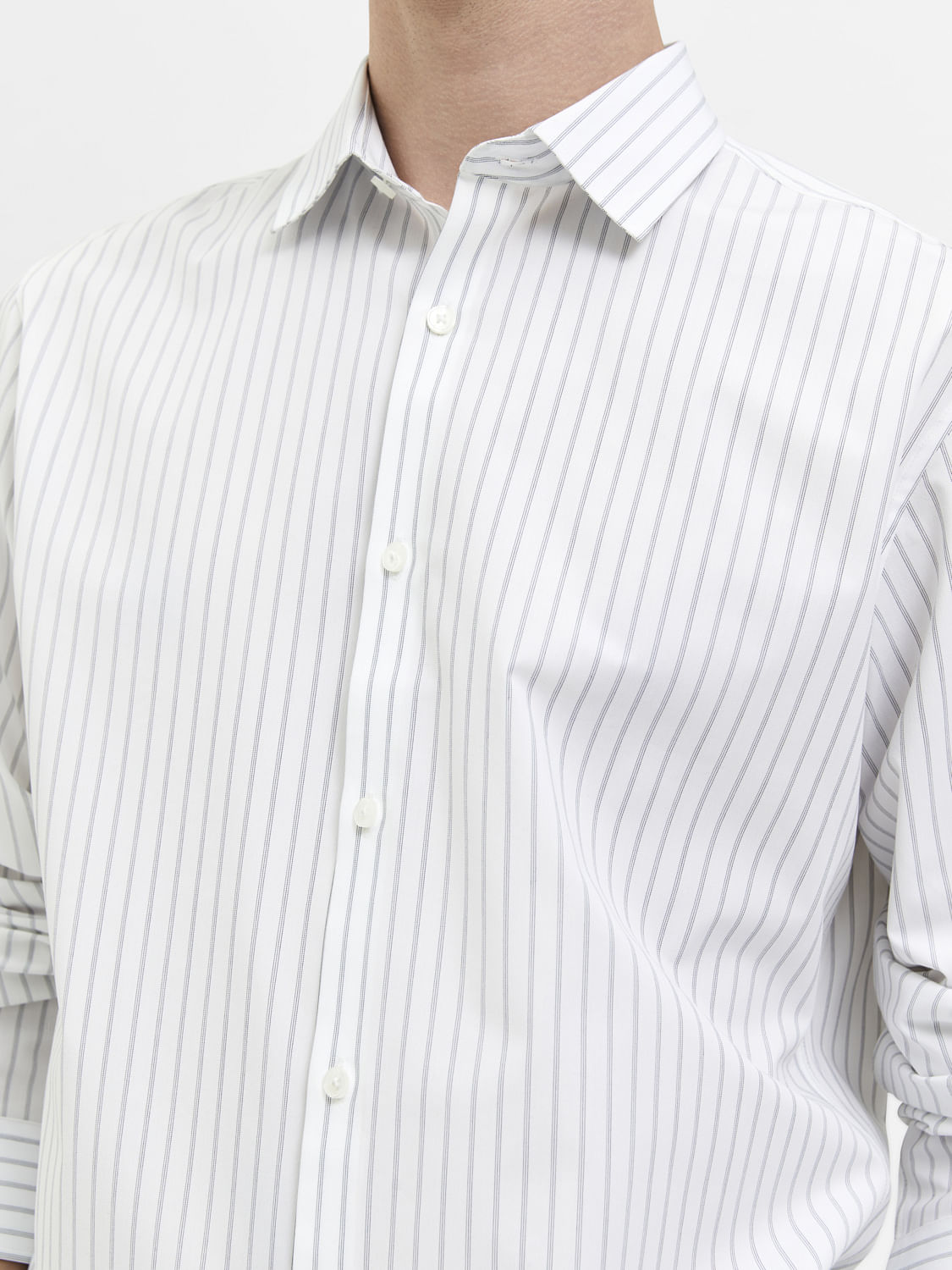 White Striped Full Sleeves Shirt
