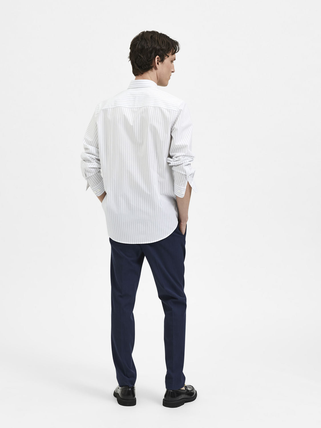 White Striped Full Sleeves Shirt