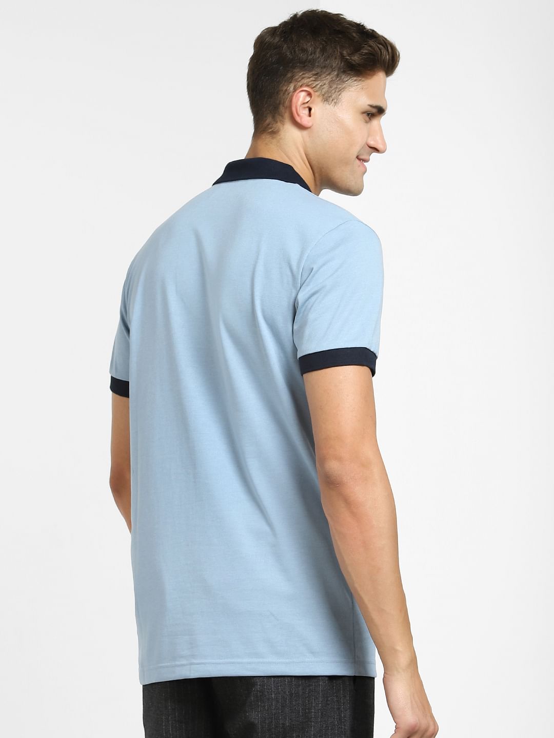 Blue Polo Neck T-Shirt