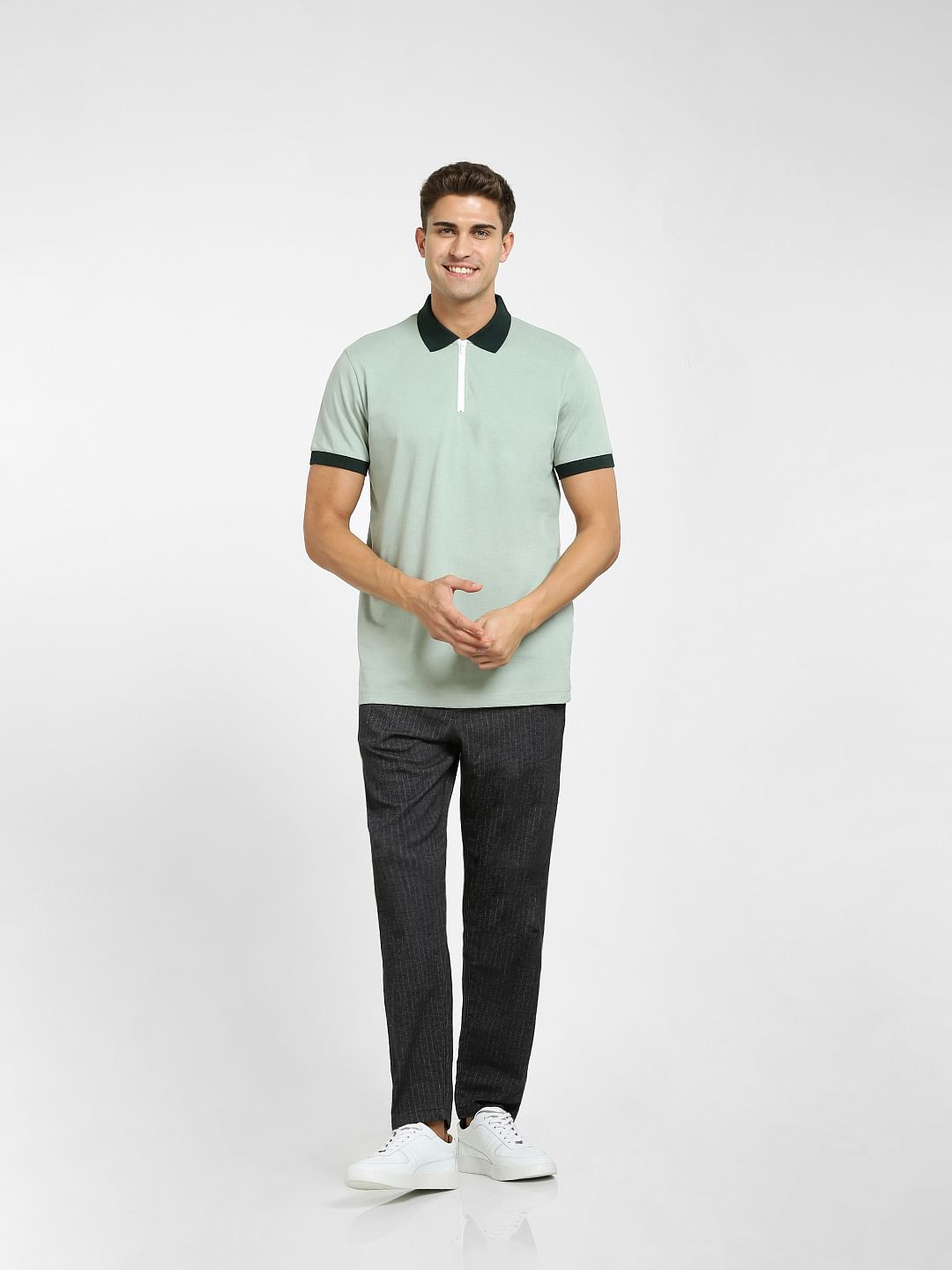 Green Polo Neck T-Shirt