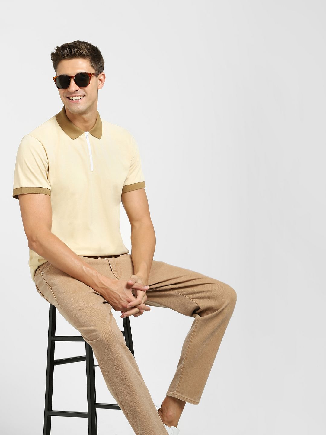 Brown Polo Neck T-Shirt