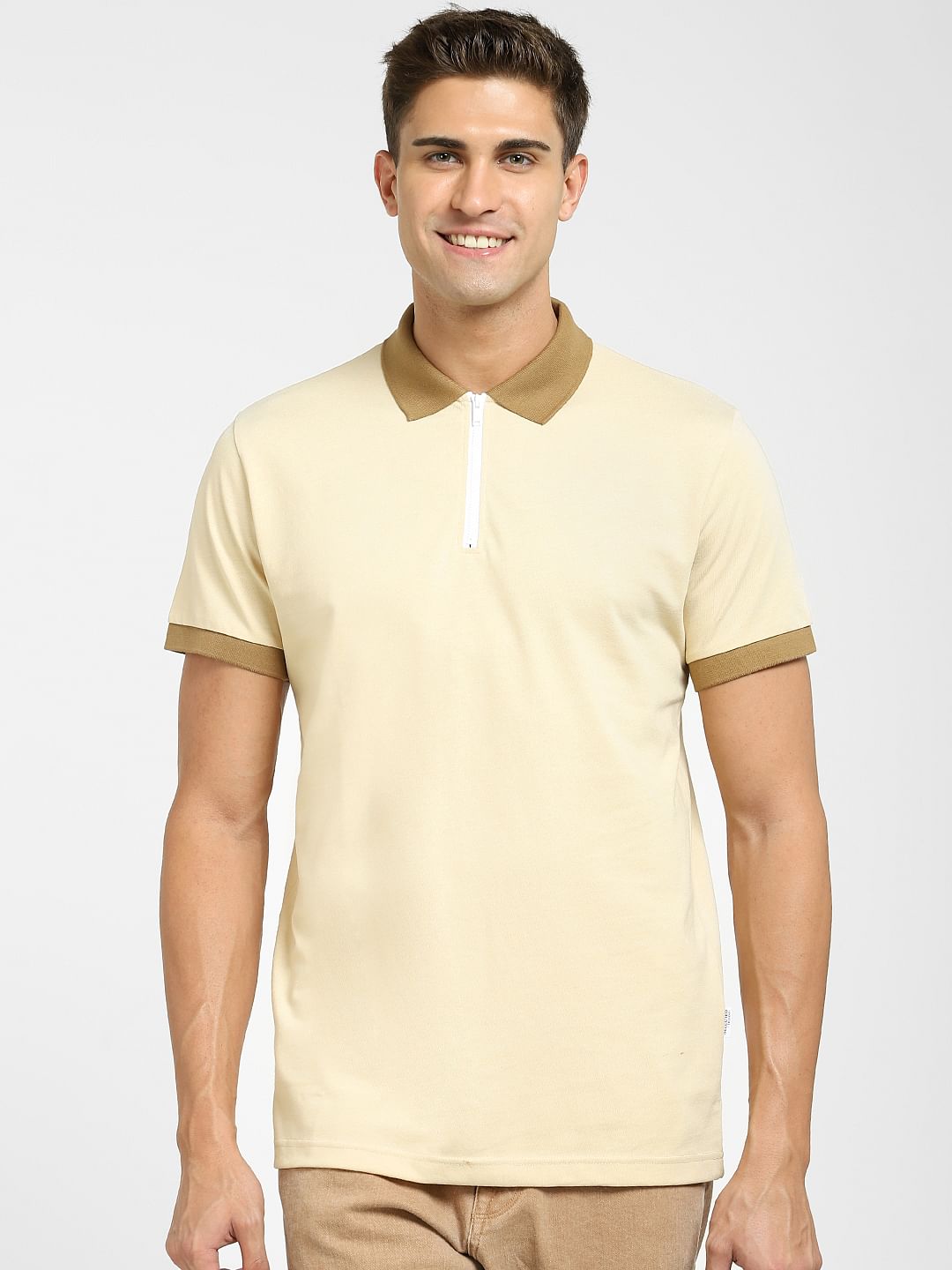 Brown Polo Neck T-Shirt