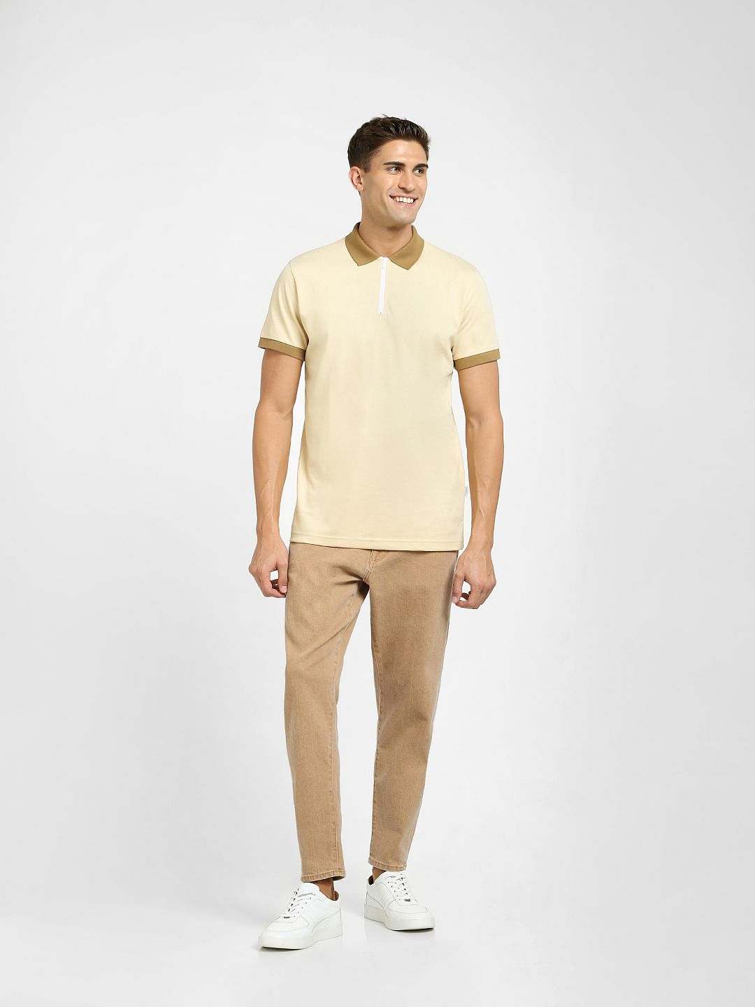 Brown Polo Neck T-Shirt