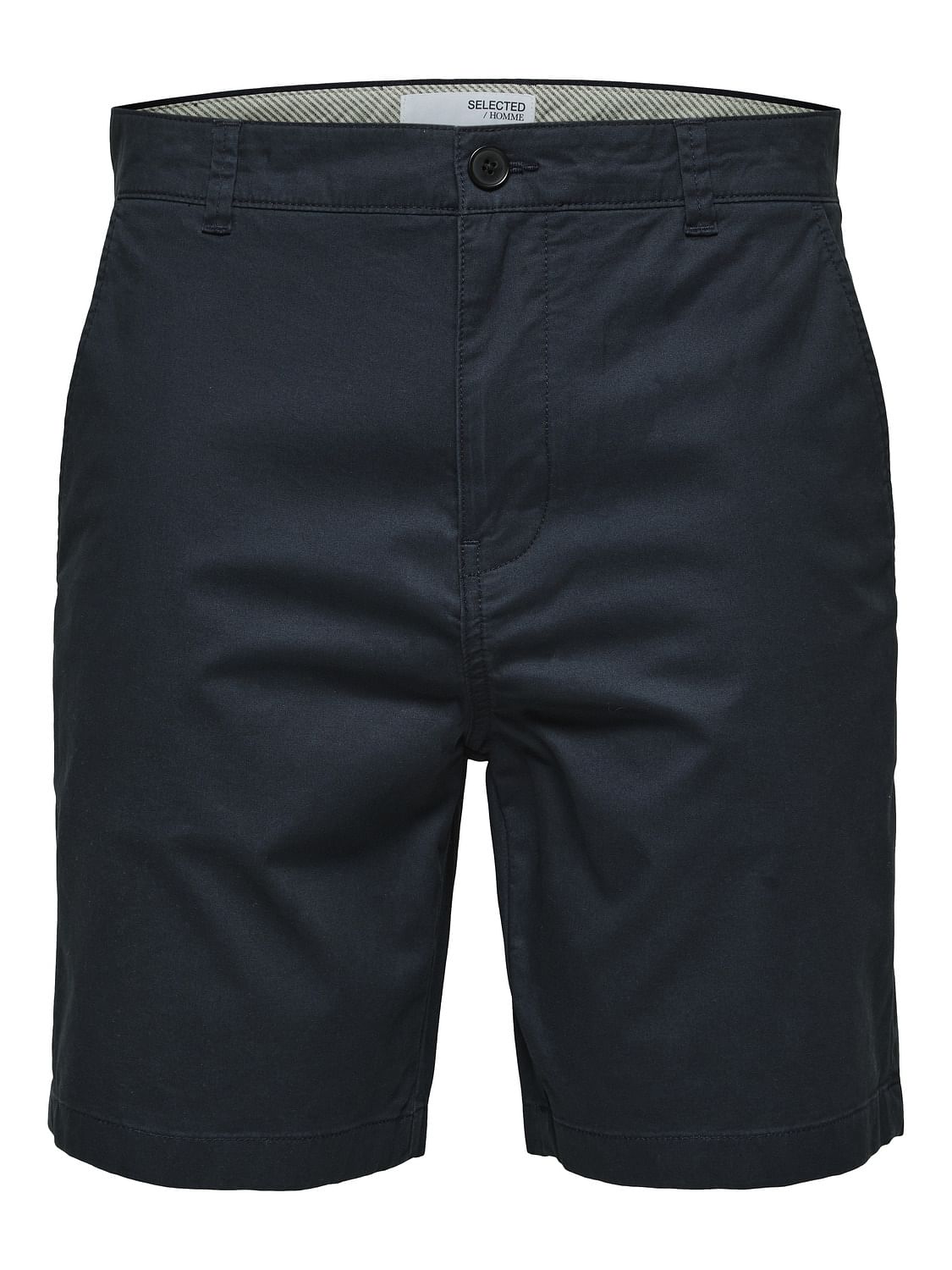Blue Mid Rise Chino Shorts