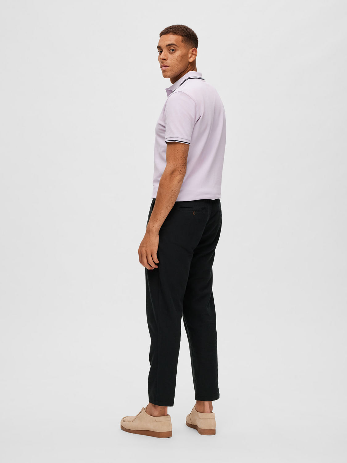 Black Mid Rise Linen Pants