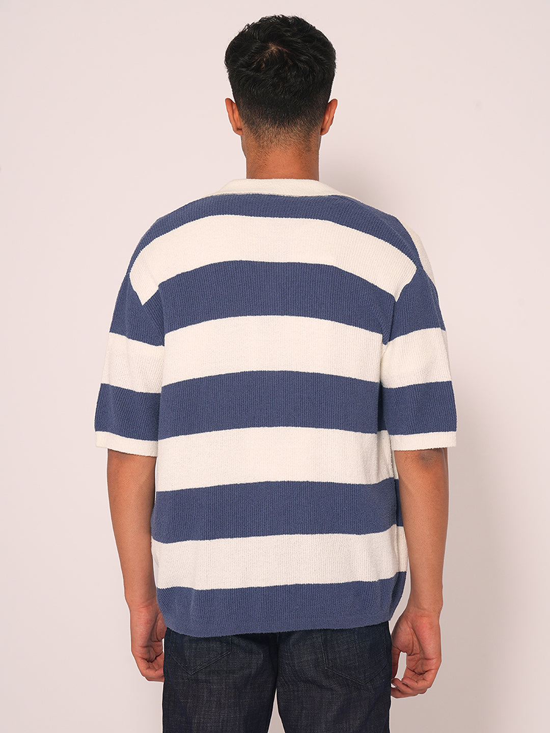 Blue Relaxed Fit Knitted Cardigan