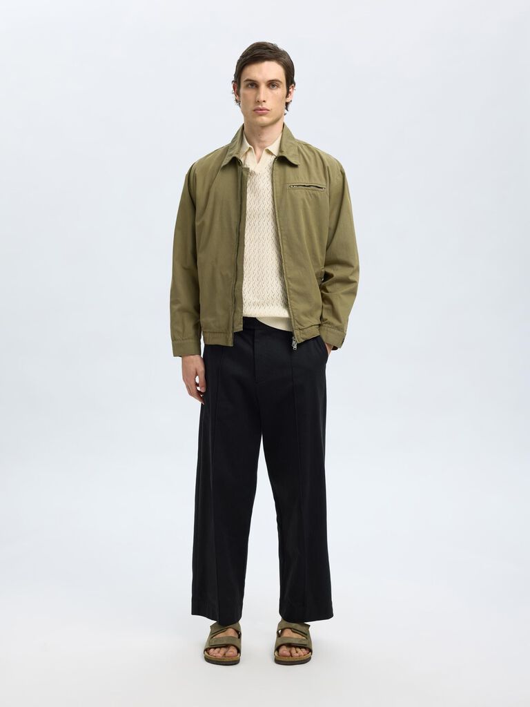 Beige Crochet Organic Cotton Polo