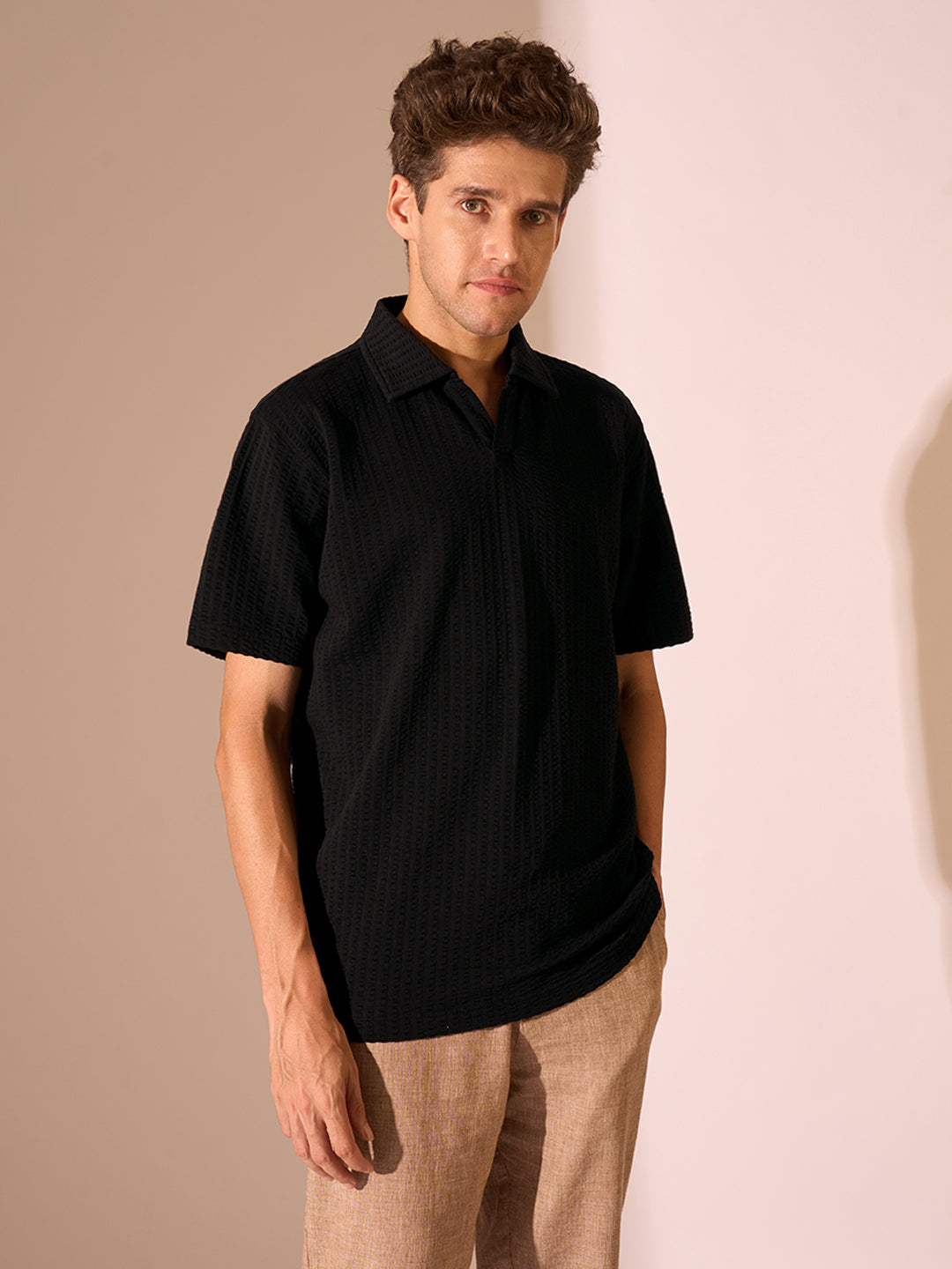 Textured Cotton Polo