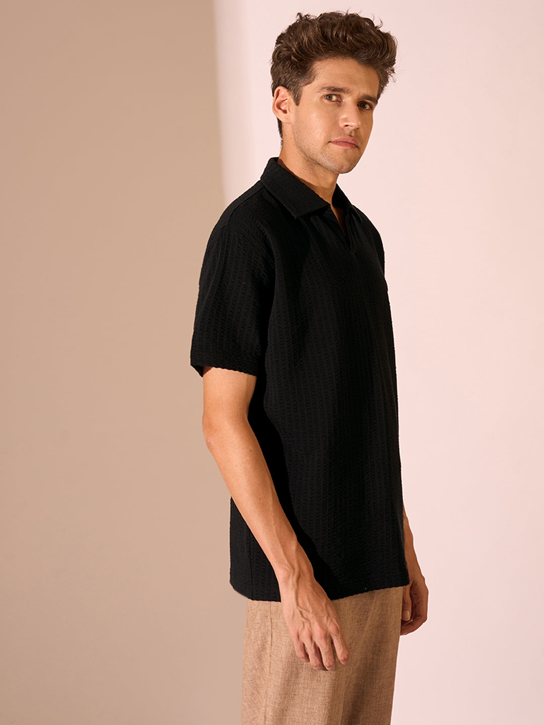 Textured Cotton Polo