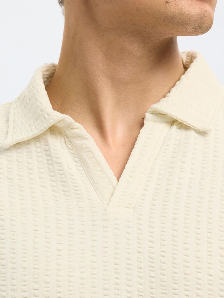 Light Beige Split Neck Polo