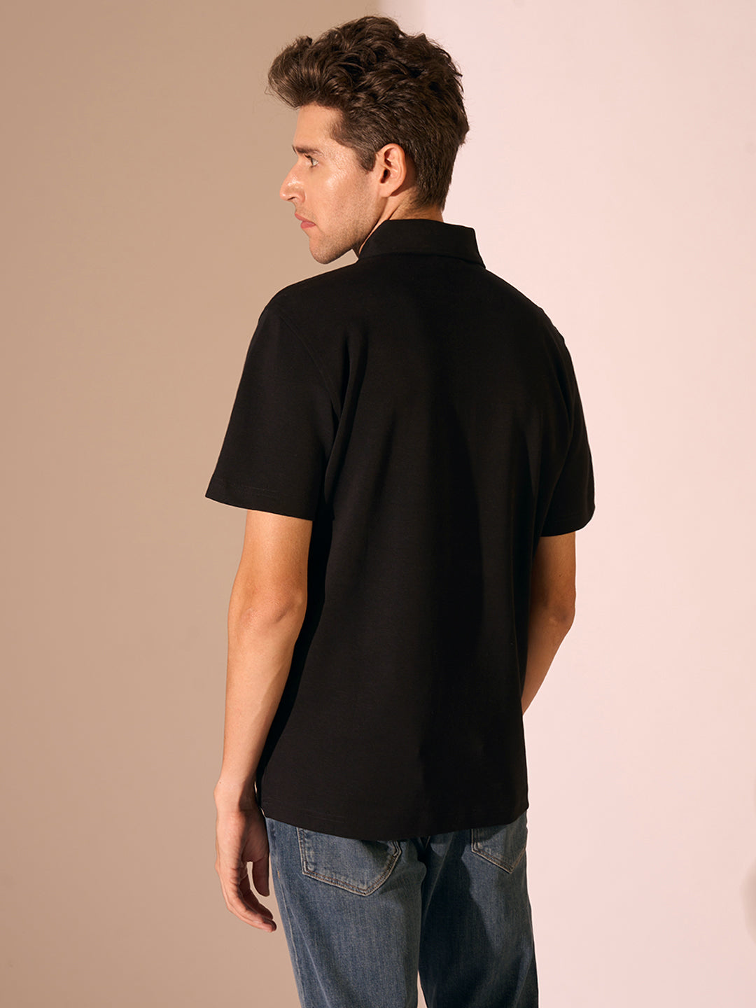 Zip Detail Organic Cotton Polo