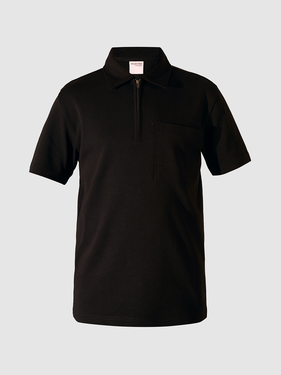 Zip Detail Organic Cotton Polo