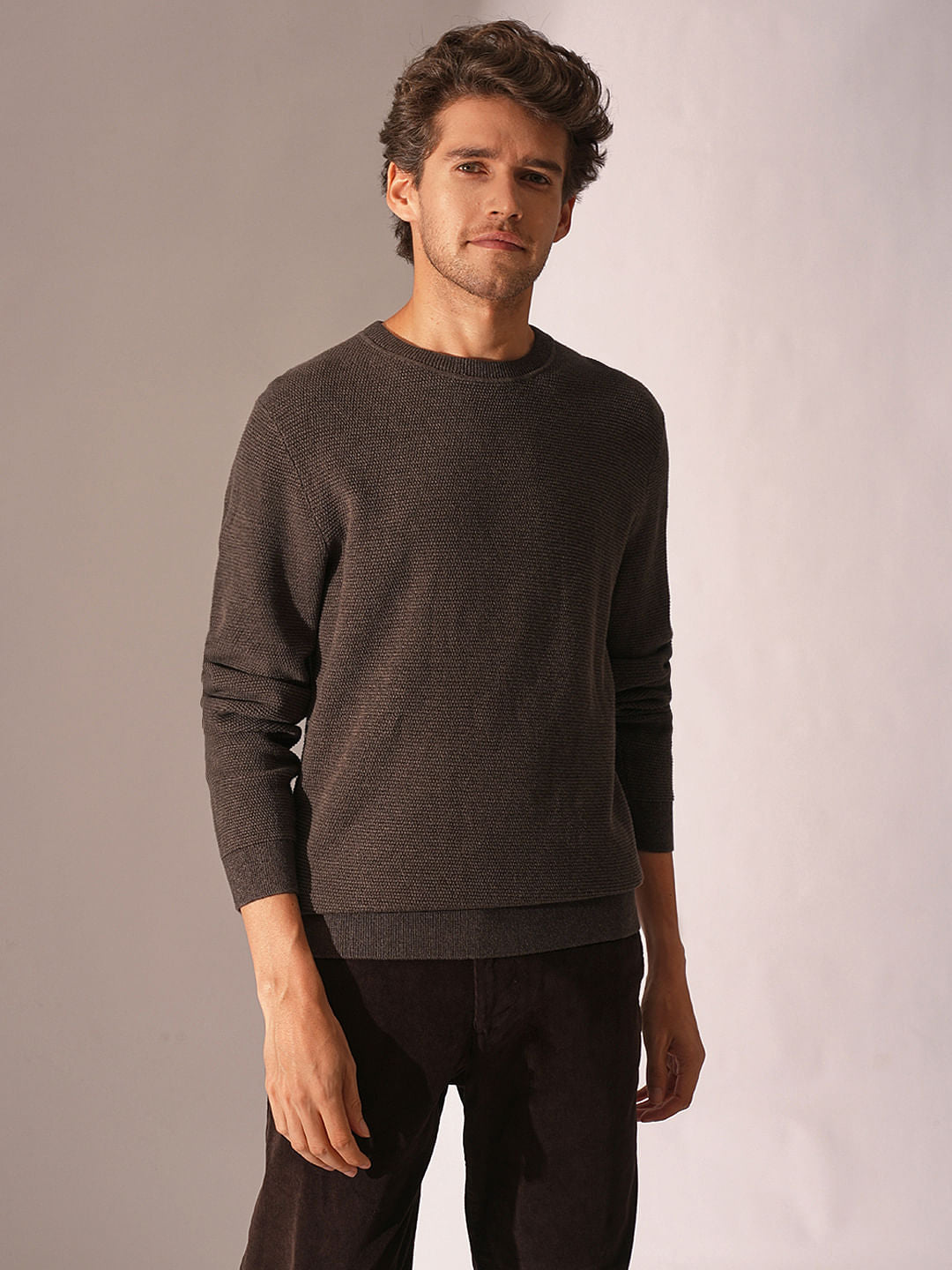 Dark Brown Organic Cotton Pullover