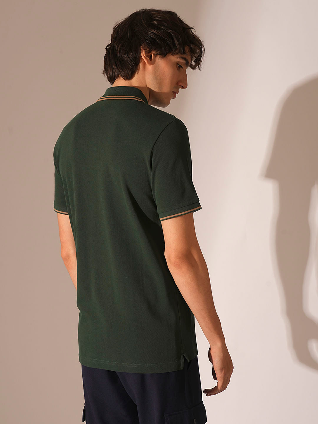 Green Embroidered Organic Cotton Polo