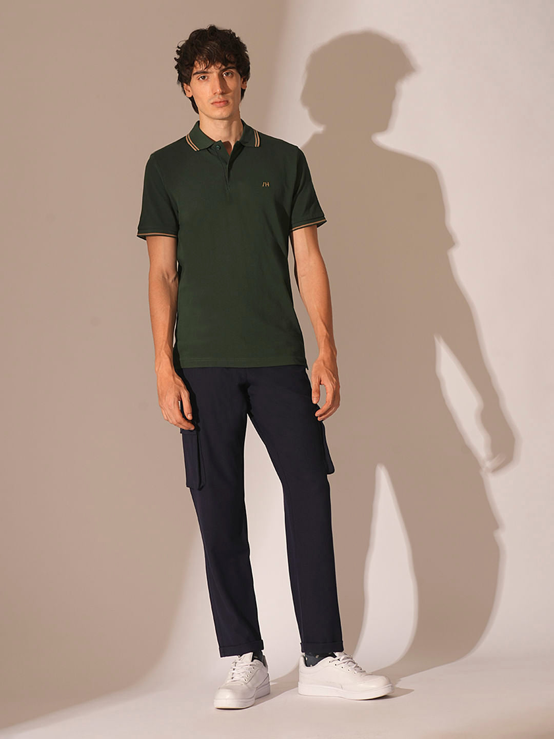 Green Embroidered Organic Cotton Polo