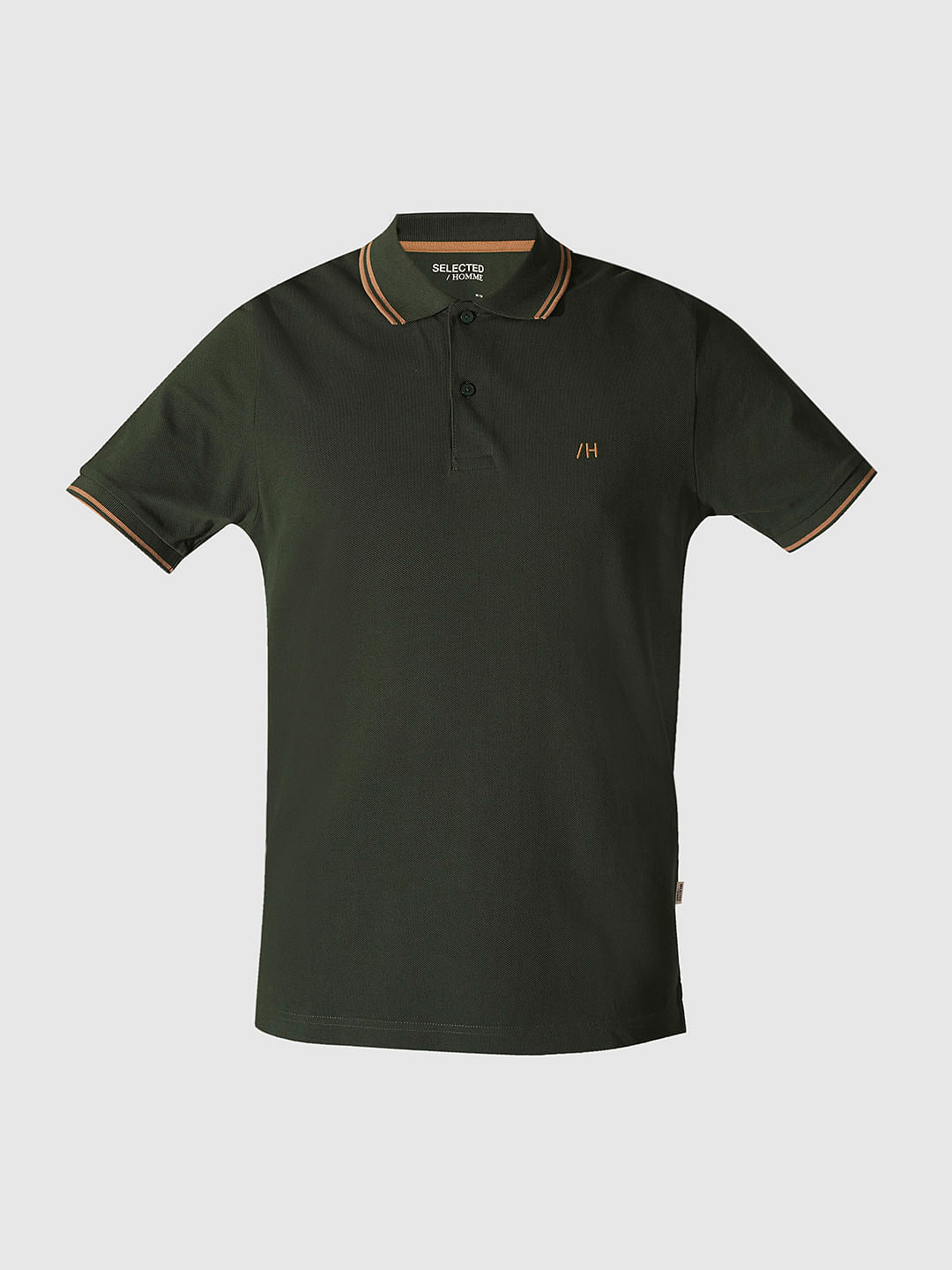 Green Embroidered Organic Cotton Polo