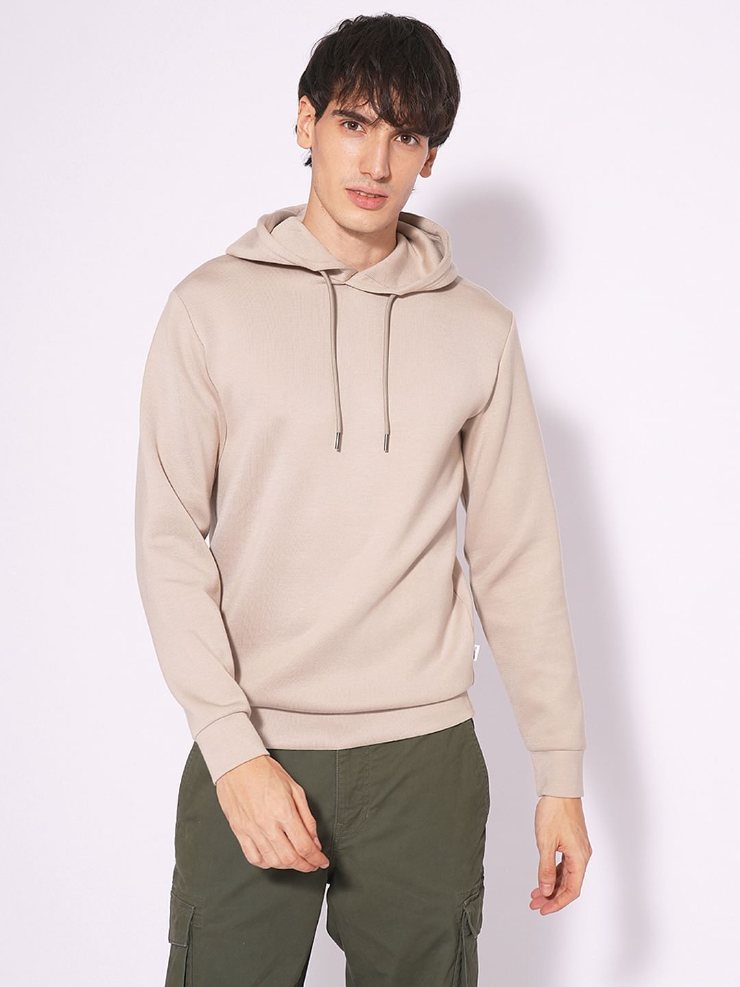 Beige Hooded Sweatshirt