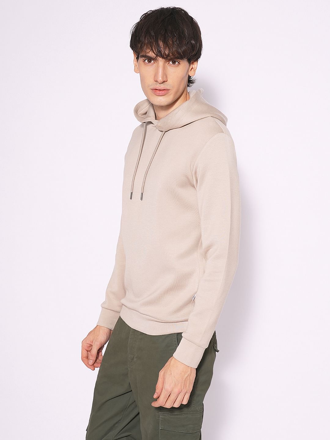 Beige Hooded Sweatshirt