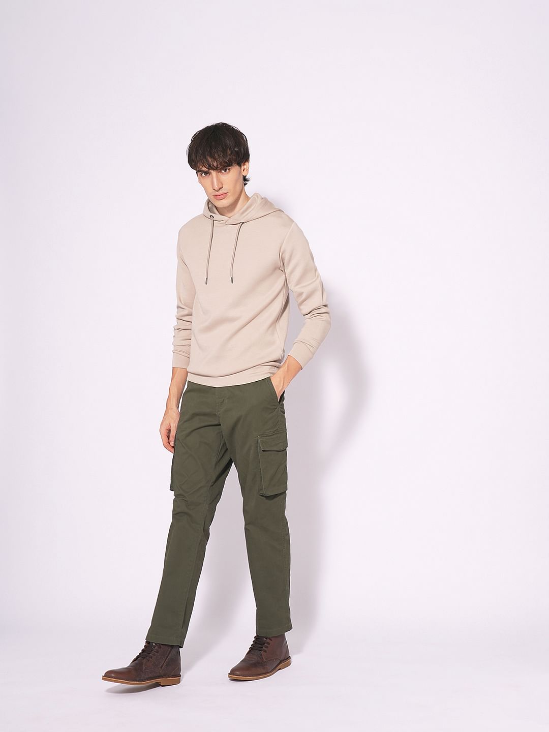 Beige Hooded Sweatshirt