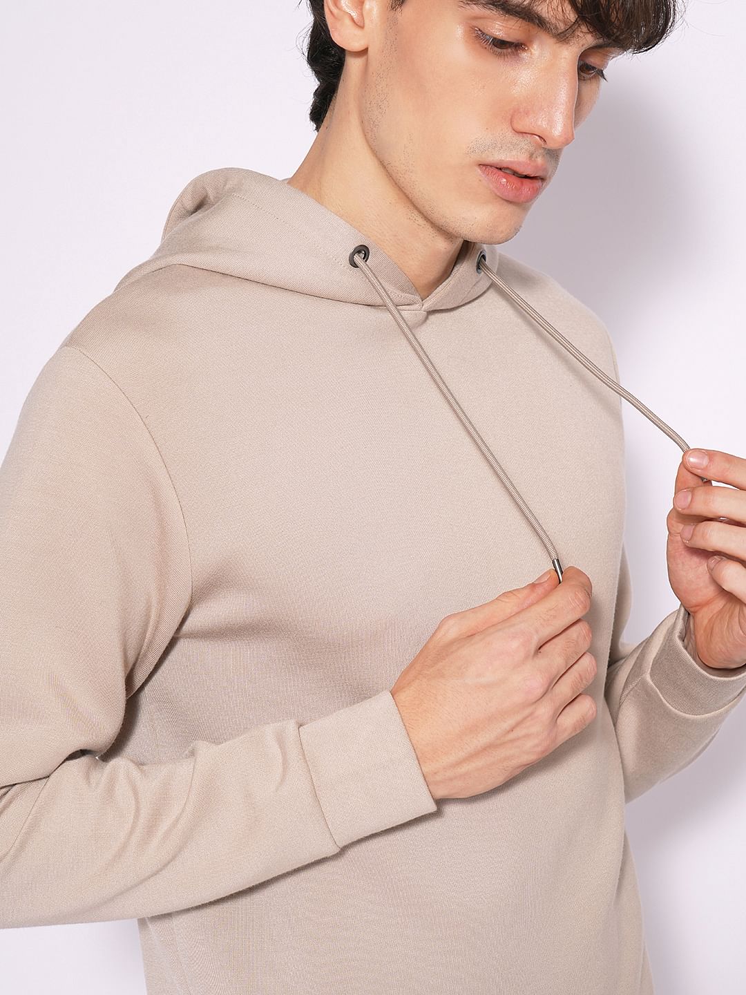 Beige Hooded Sweatshirt