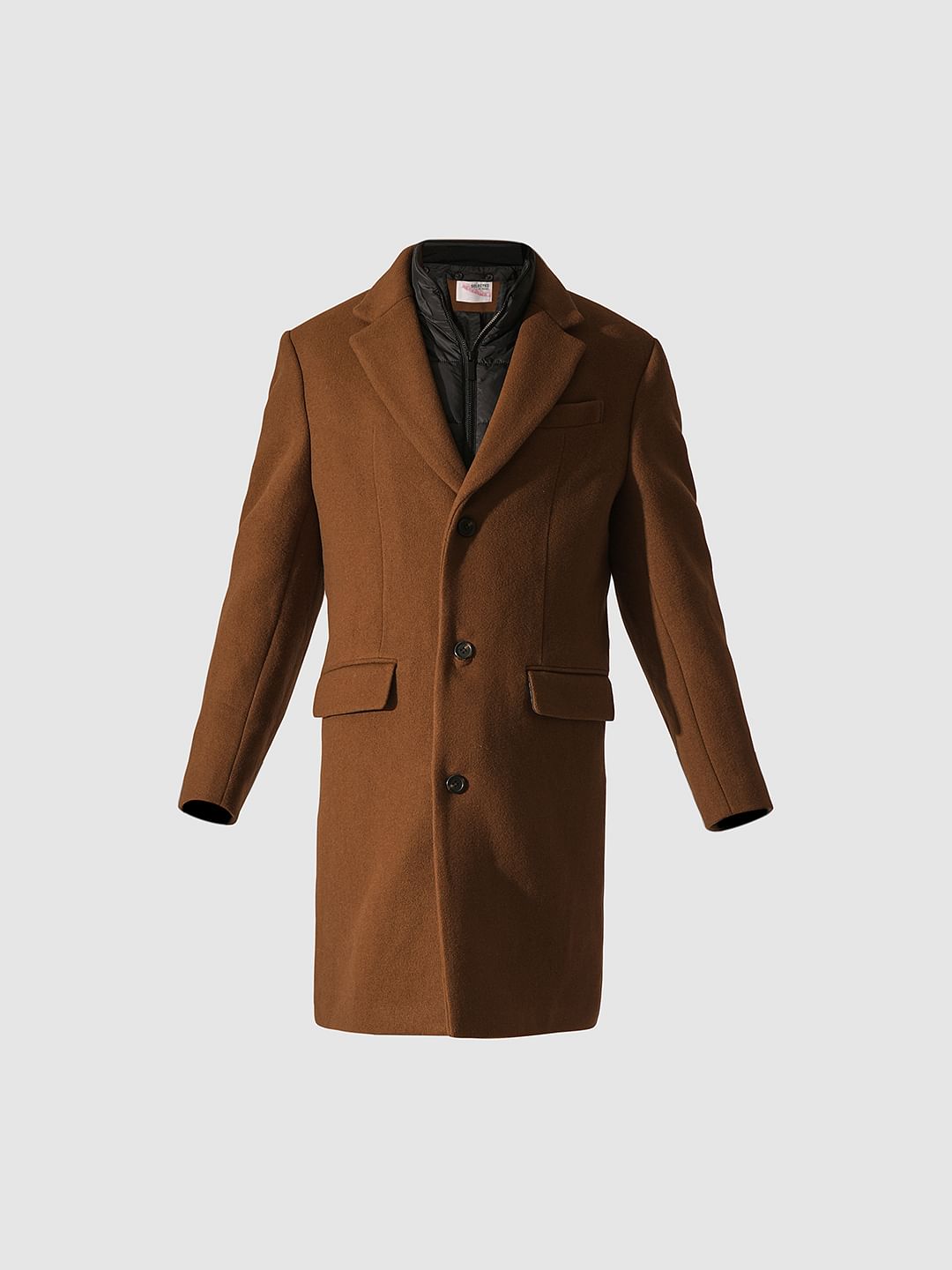 Dark Brown Tailored Wool Coat