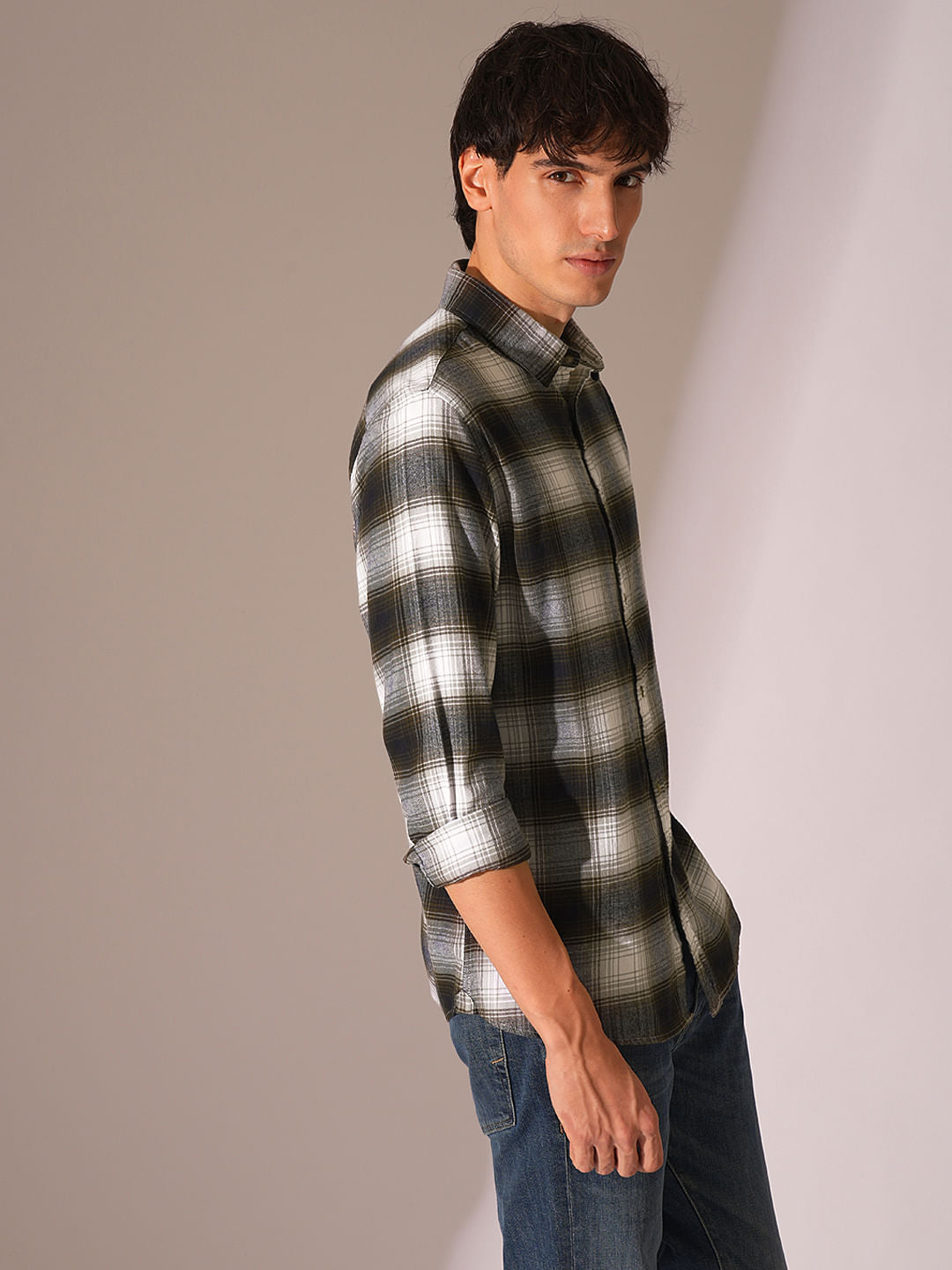 White Flannel Check Shirt