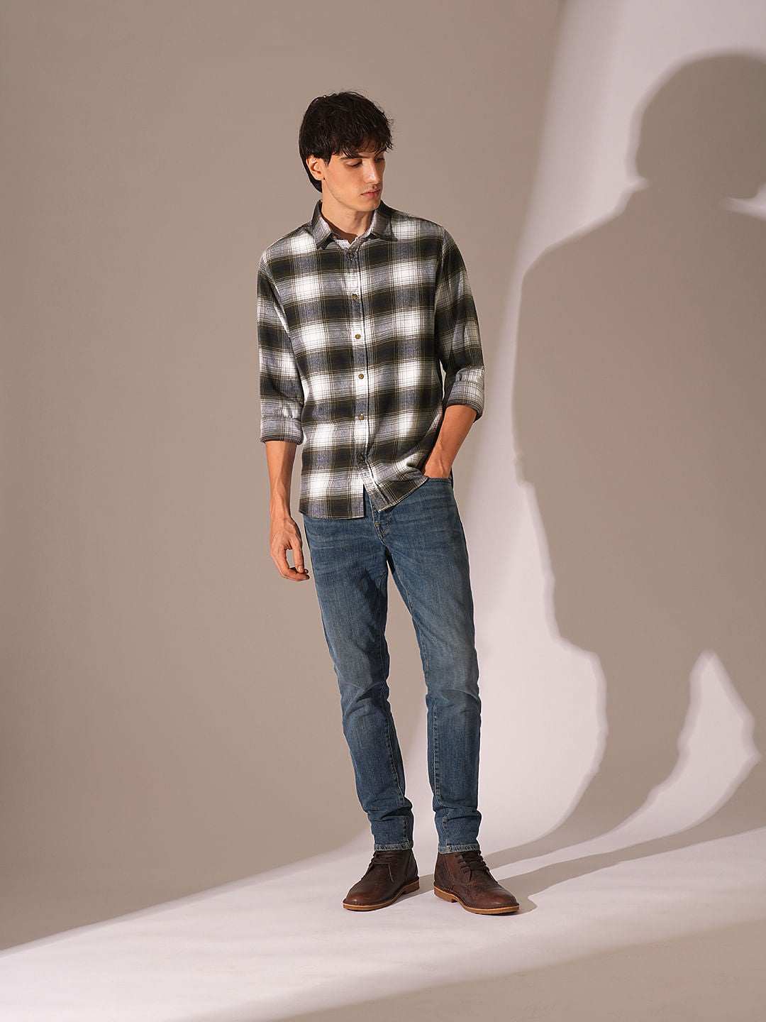 White Flannel Check Shirt