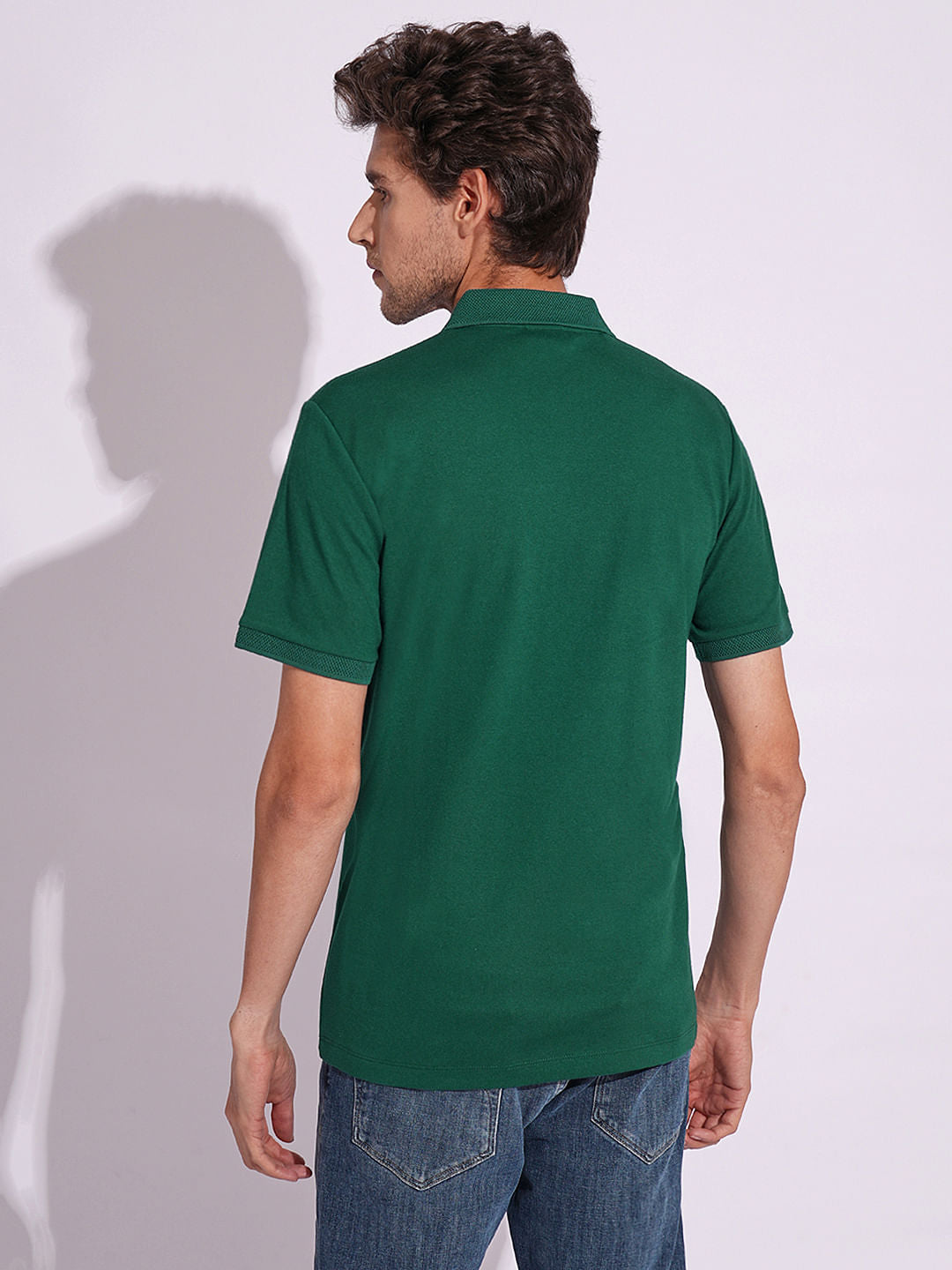 Green Organic Cotton Zipped Polo