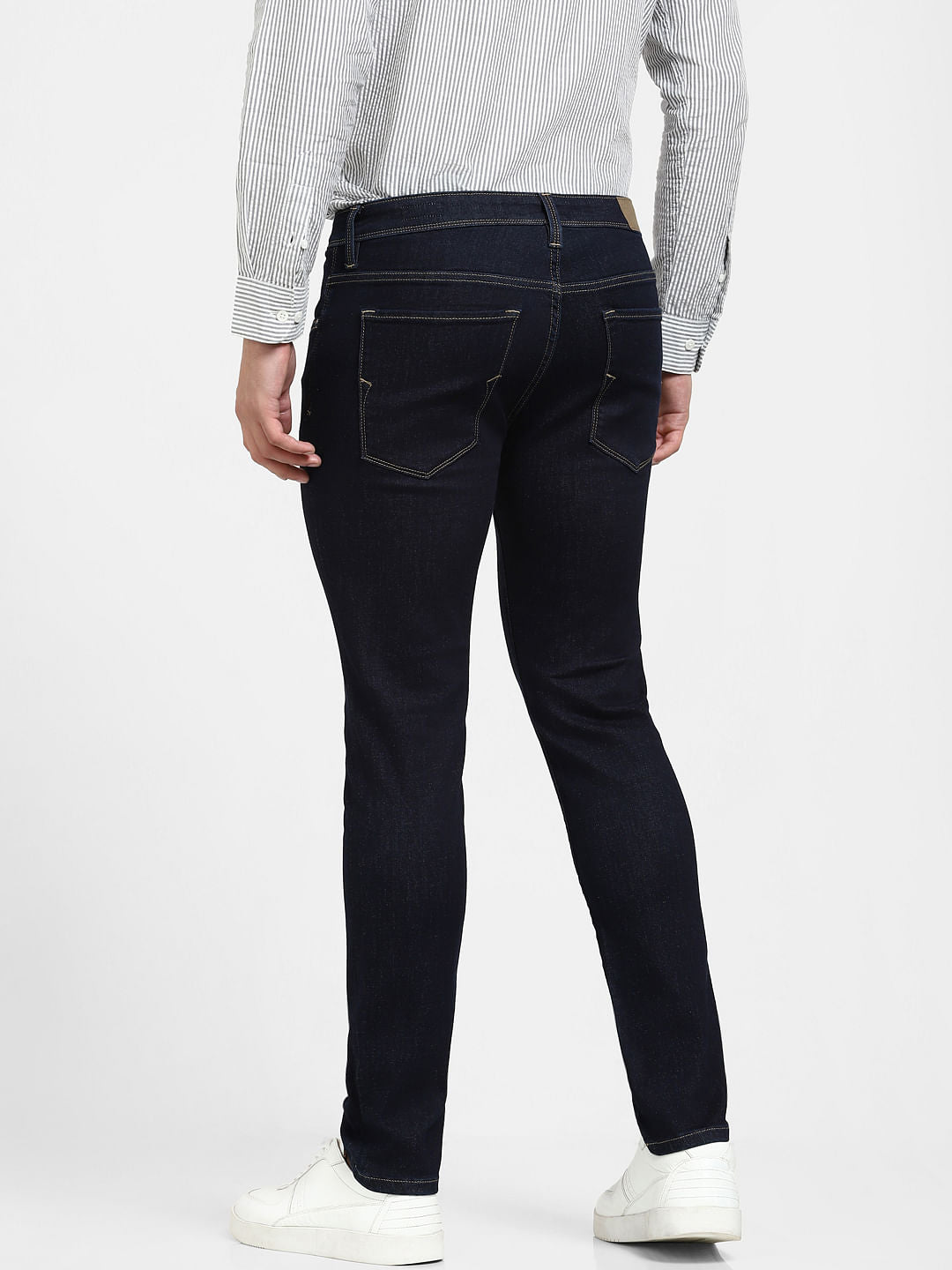 Dark Blue Mid Rise Slim Fit Jeans