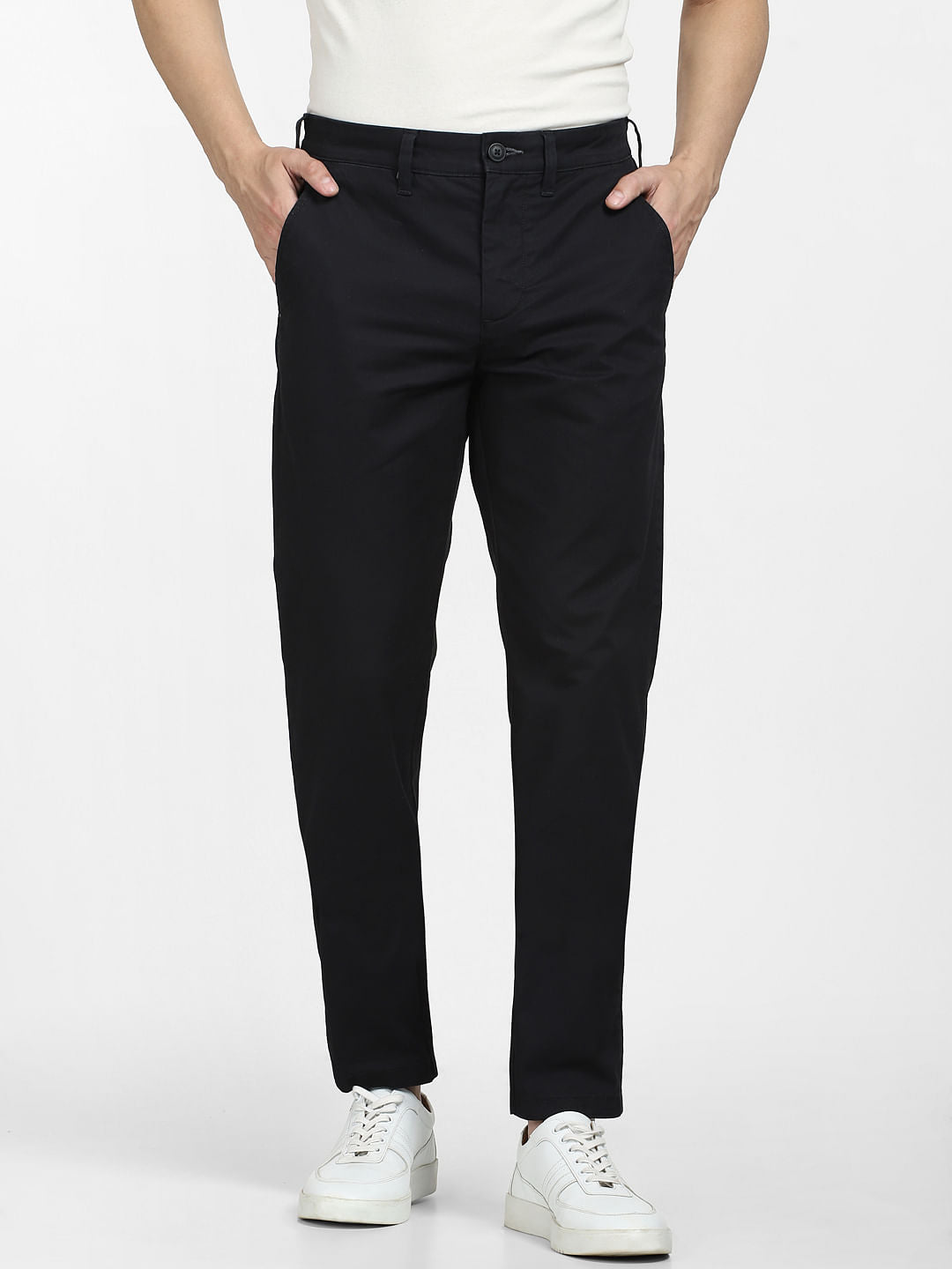 Black Mid Rise Organic Cotton Pants