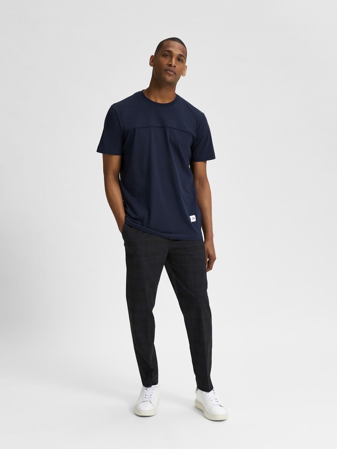 Blue Organic Cotton Crew Neck T-Shirt
