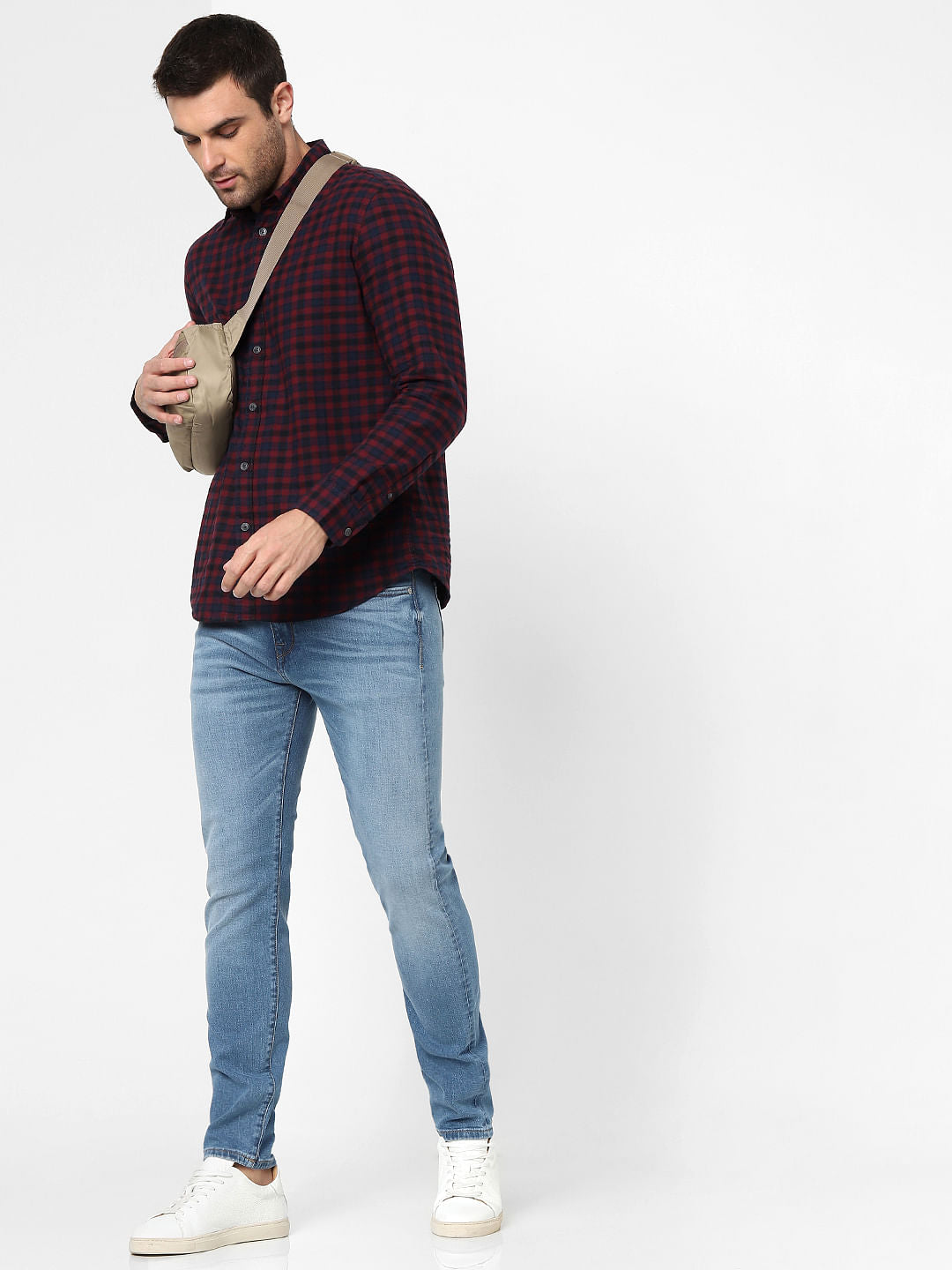 Blue Mid Rise Organic Cotton Slim Jeans