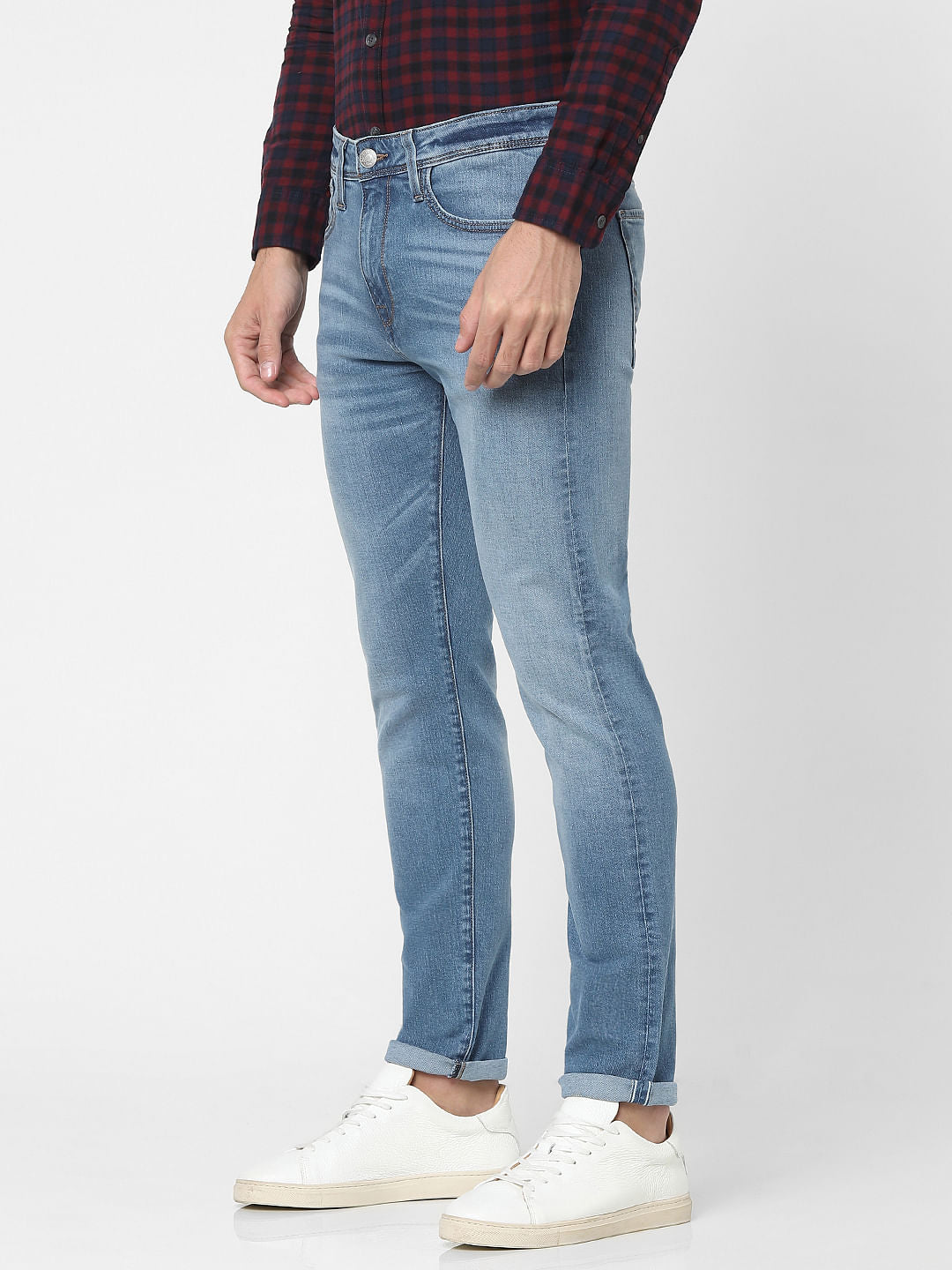 Blue Mid Rise Organic Cotton Slim Jeans
